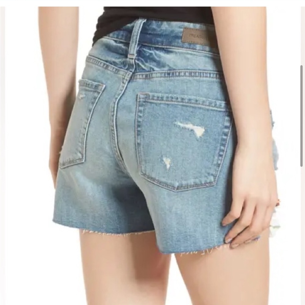 Treasure & Bond Distressed Light Blue Denim Shorts - Picture 6 of 10